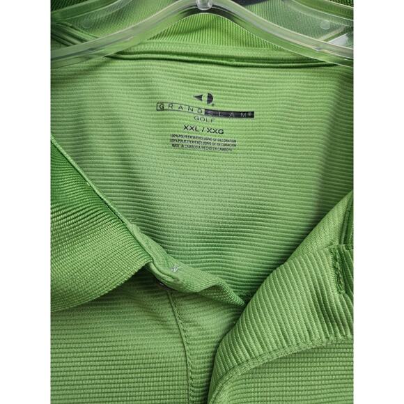 Golf GrandSlam XXL Button 100% Polyester Knit Polo Bright Intense Green - Picture 2 of 7